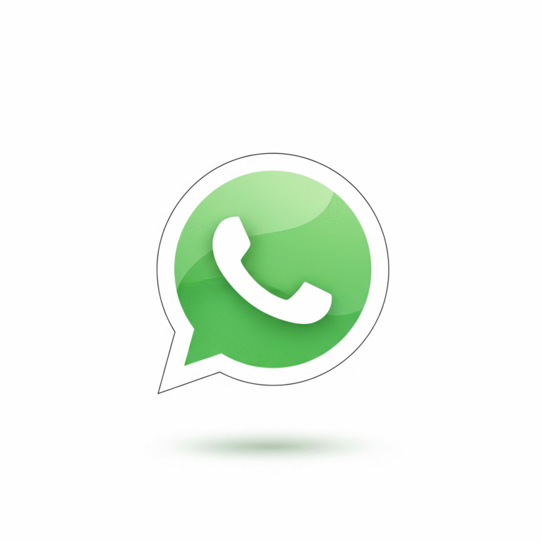 A modern redesign of the WhatsApp logo, featuring a green gradient speech bubble with a stylized, abstract phone receiver icon inside.